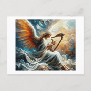 Angel with Harp,  Postcard