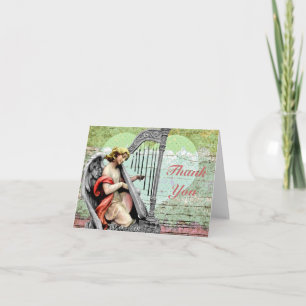 Angel with Harp Thank You Card