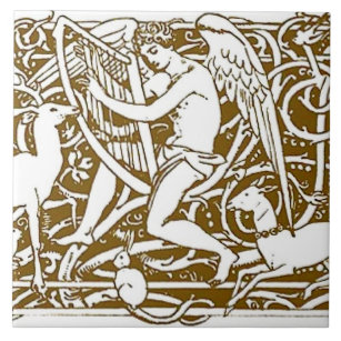 Angel with Harp Tile