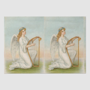 Angel With Harp Tissue Paper