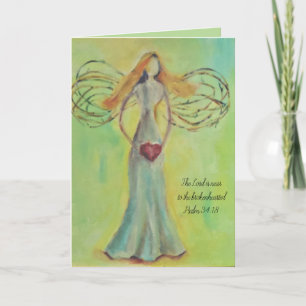 Angel with heart card