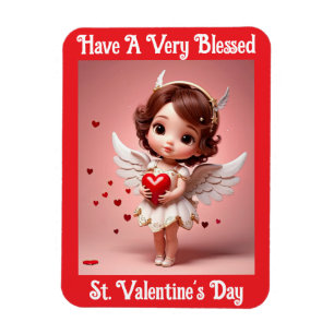 Angel With Heart Flexible Photo Magnet