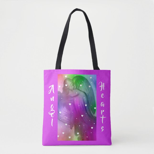 Angel With Hearts Tote Bag (Front)