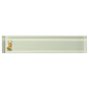 Angel With Holly And Mandolin Nameplate