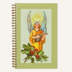 Angel With Holly And Mandolin Notebook