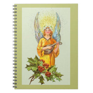 Angel With Holly And Mandolin Notebook