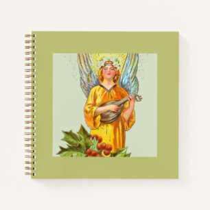 Angel With Holly And Mandolin Notebook