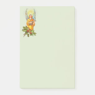 Angel With Holly And Mandolin Post-it Notes