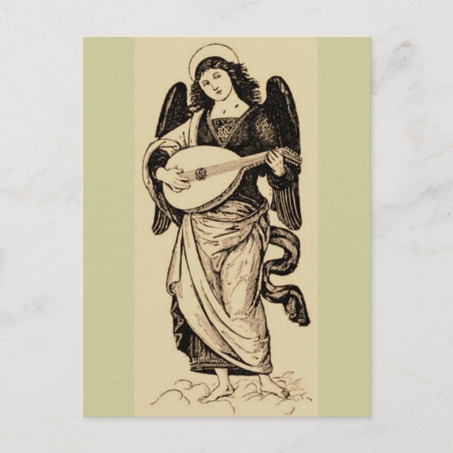 Angel With Mandolin Postcard (Front)
