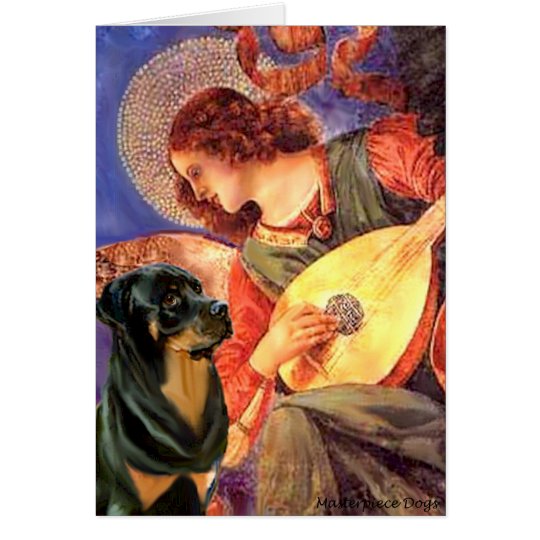 Angel With Mandolin - Rottweiler (#3) Card