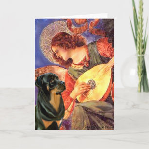 Angel With Mandolin - Rottweiler (#3) Holiday Card
