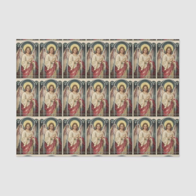 Angel With Pink Ribbon Tissue Paper (Front)