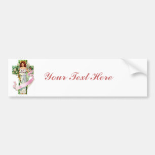 Angel With Pretty Pink Ribbon Bumper Sticker