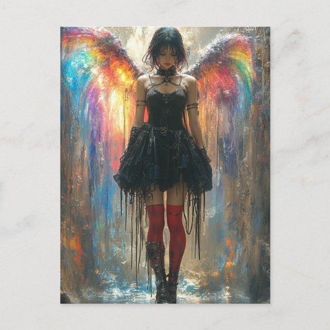 Angel with Rainbow Wings Postcard (Front)