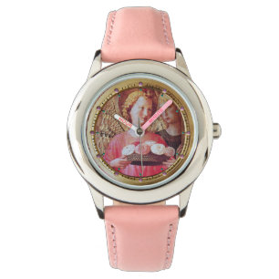 ANGEL WITH ROSES AND ARCHANGEL GABRIEL Pink Gems Watch