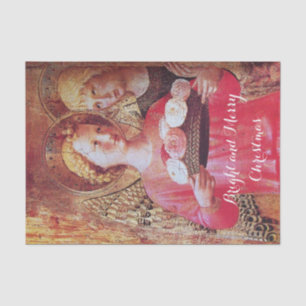 ANGEL WITH ROSES AND ARCHANGEL GABRIEL TISSUE PAPER