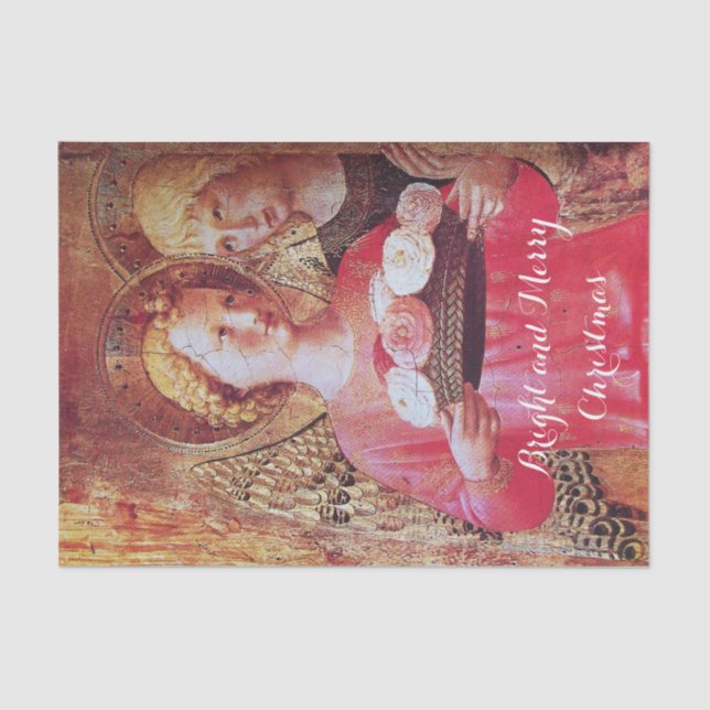 ANGEL WITH ROSES AND ARCHANGEL GABRIEL TISSUE PAPER (Front)