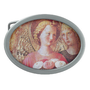 ANGEL WITH ROSES BELT BUCKLE
