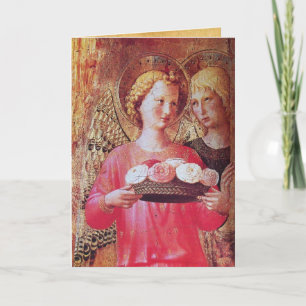 ANGEL WITH ROSES HOLIDAY CARD