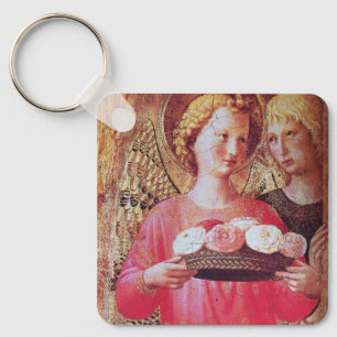 ANGEL WITH ROSES KEY RING
