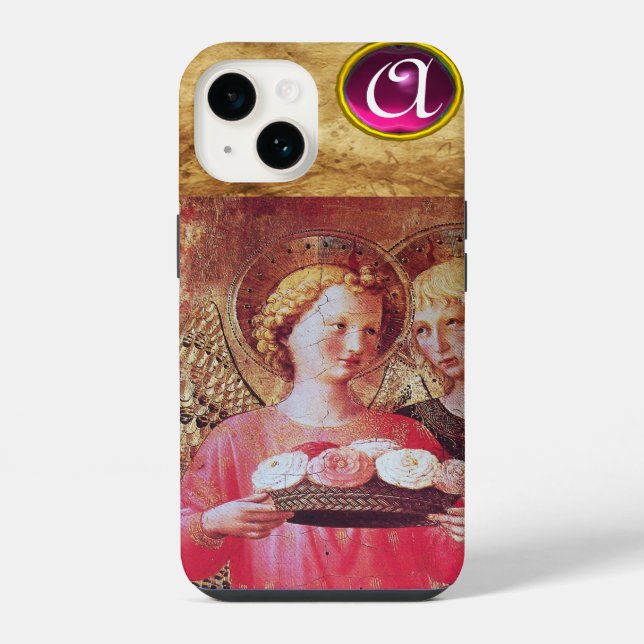 ANGEL WITH ROSES MONOGRAM iPhone CASE (Back)