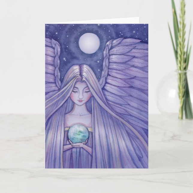 Angel with Small Earth Card by Molly Harrison (Front)