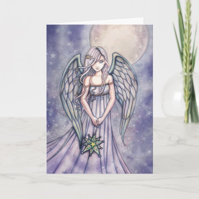 Angel With Star Ornament Card by Molly Harrison (Front)