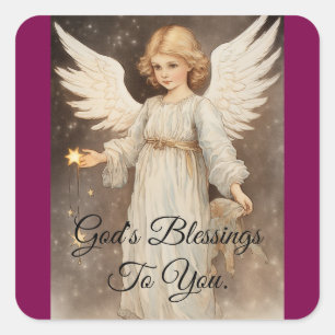 Angel With Star Sticker