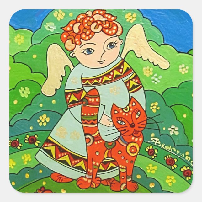 Angel with the cat sticker (Front)