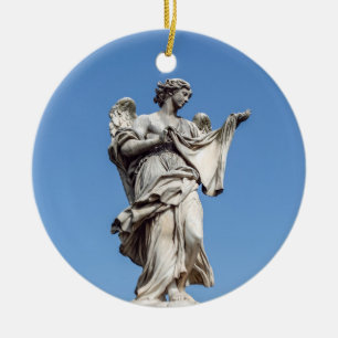Angel with the Sudarium - Sant'Angelo bridge, Rome Ceramic Tree Decoration