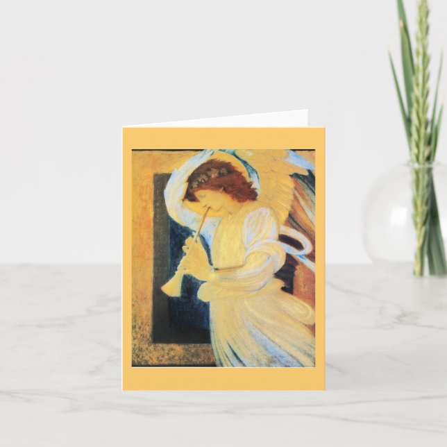 Angel with Trumpet, Burne-Jones Fine Art Holiday Card (Front)