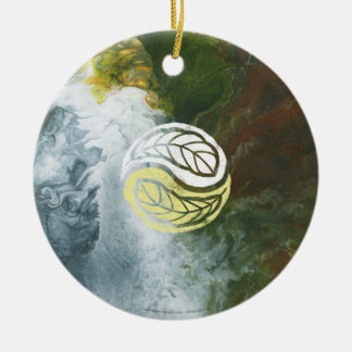 Angel with Yin Yang Feathers Ceramic Tree Decoration