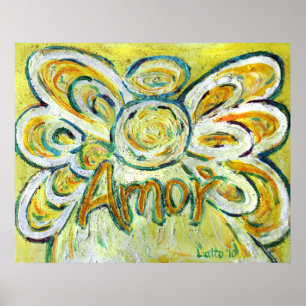 Angel Word Amor Art Poster Print