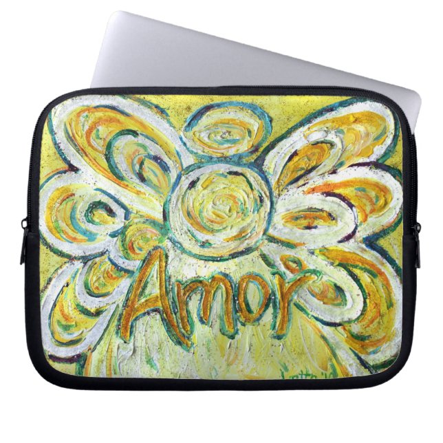 Angel Word Amor Computer Sleeve Electronics Bag (Front)