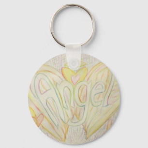 Angel Word Art Painting Inspirational Key Chains