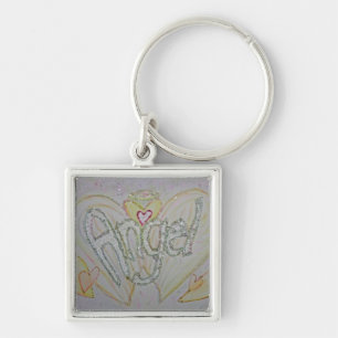 Angel Word Art Painting Inspirational Key Chains