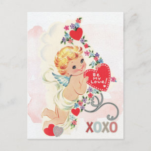 Angel xoxo red heart postcard