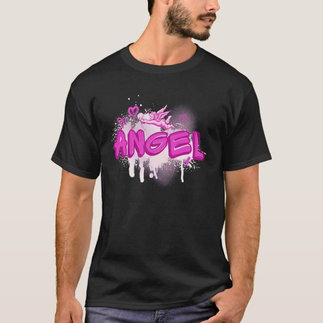 Angel y2k Aesthetic 2000s Millennial Nostalgia Pin T-Shirt (Front)