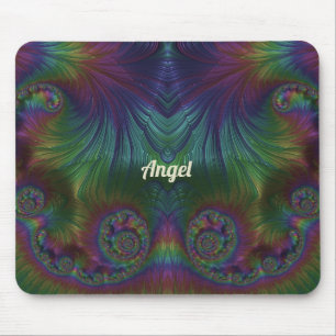 ANGEL ~ Yellow Aqua and Blue Design Mouse Mat