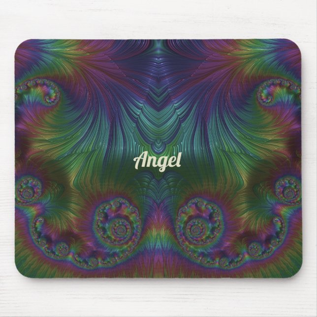 ANGEL ~ Yellow Aqua and Blue Design  Mouse Mat (Front)