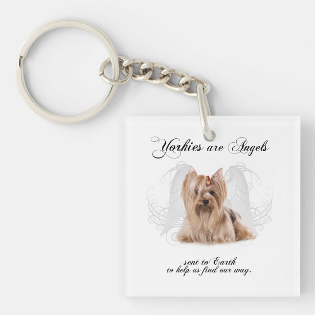 Angel Yorkie Keychain (Front)