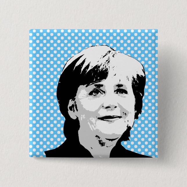 Angela Merkel 15 Cm Square Badge (Front)