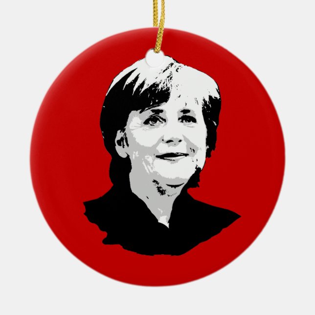 Angela Merkel Ceramic Tree Decoration (Front)