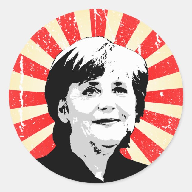 Angela Merkel Classic Round Sticker (Front)