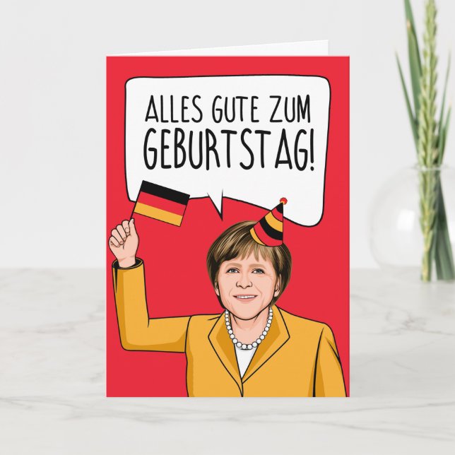ANGELA MERKEL: Happy Birthday in German Card (Front)