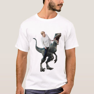 Angela Merkel riding a velociraptor Sticker T-Shirt