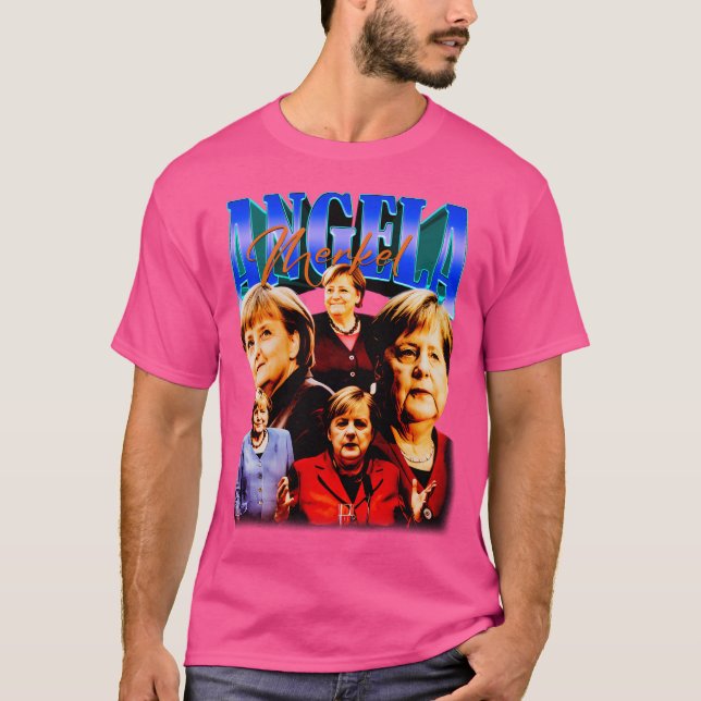 Angela Merkel Vintage Style T-Shirt (Front)