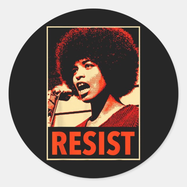 Angela - Resist - Davis  Classic Round Sticker (Front)