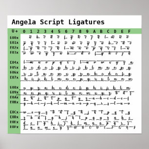 Angela Script Font Ligatures Poster