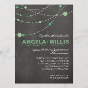 Angela Stylish Strands   chalkboard mint FELT Invitation